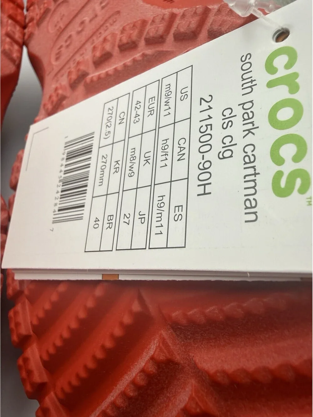 Size 9M /11W - South  Park  Cartman Classic Crocs